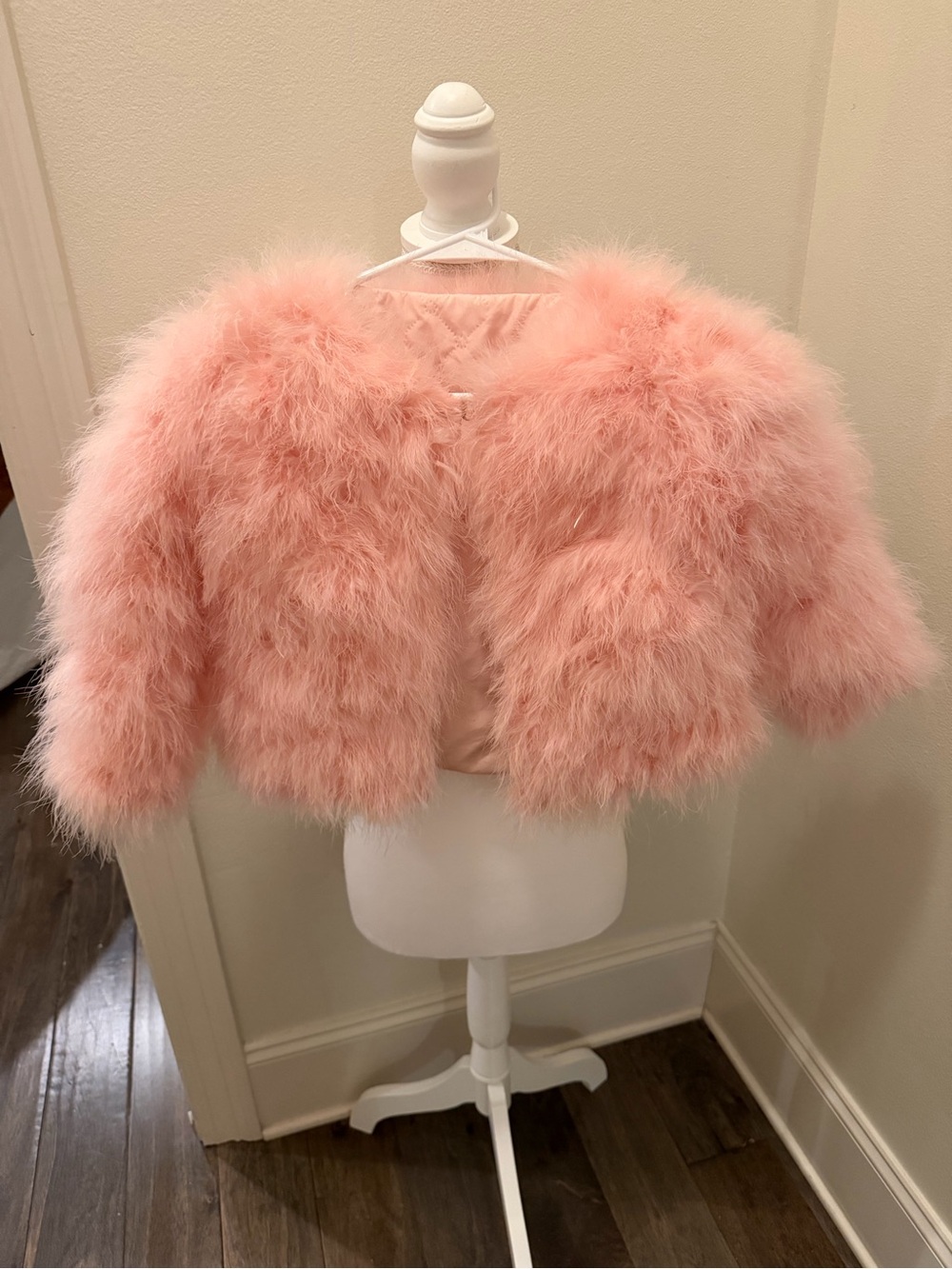 Kids Pink Faux-Fur Jacket- fits girls 6-7